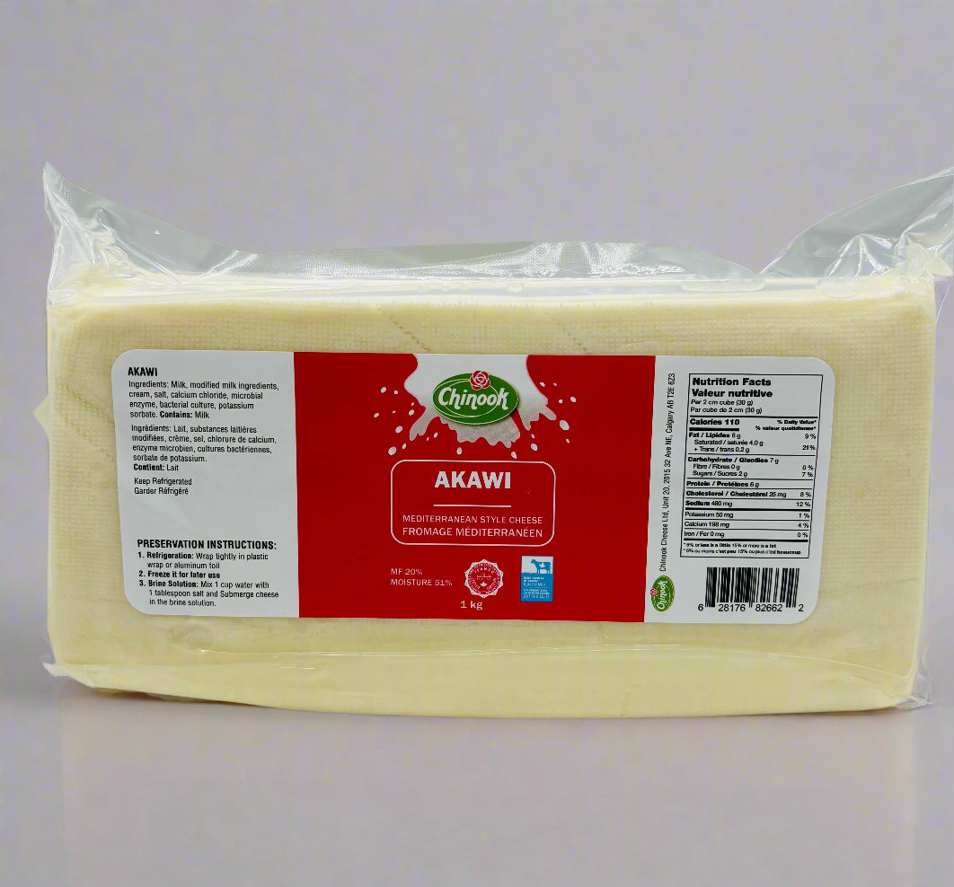 Akawi Cheese Block - Soft Mediterranean Cheese, 1 KG
