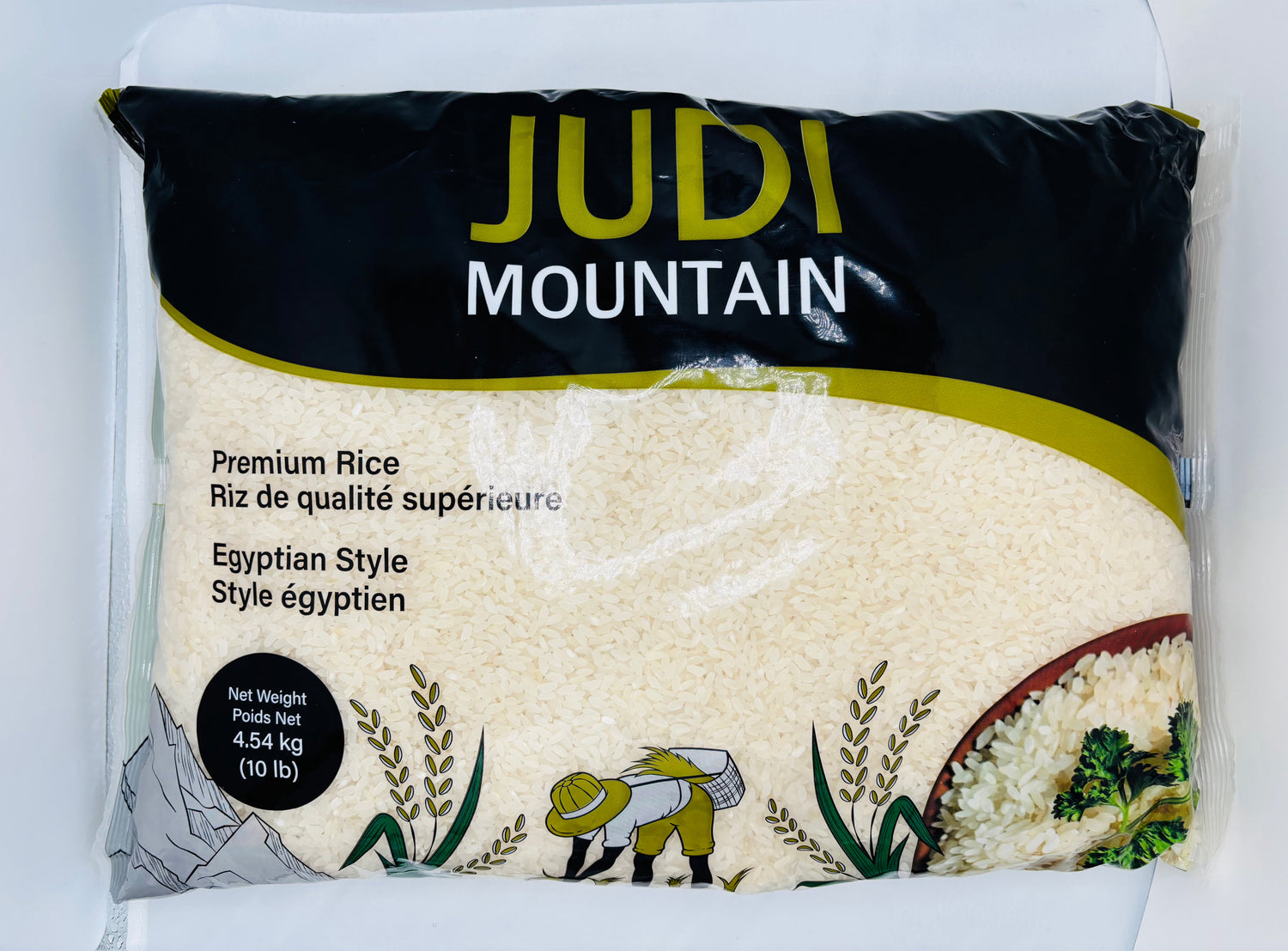 Judi Mountain Premium Rice, Egyptian Style, 4.54 KG