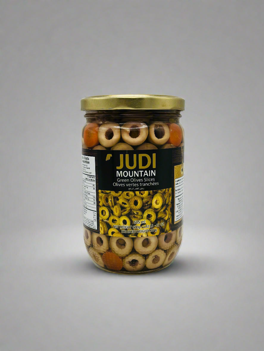 Judi Mountain Green Olives Slices, 600 grams