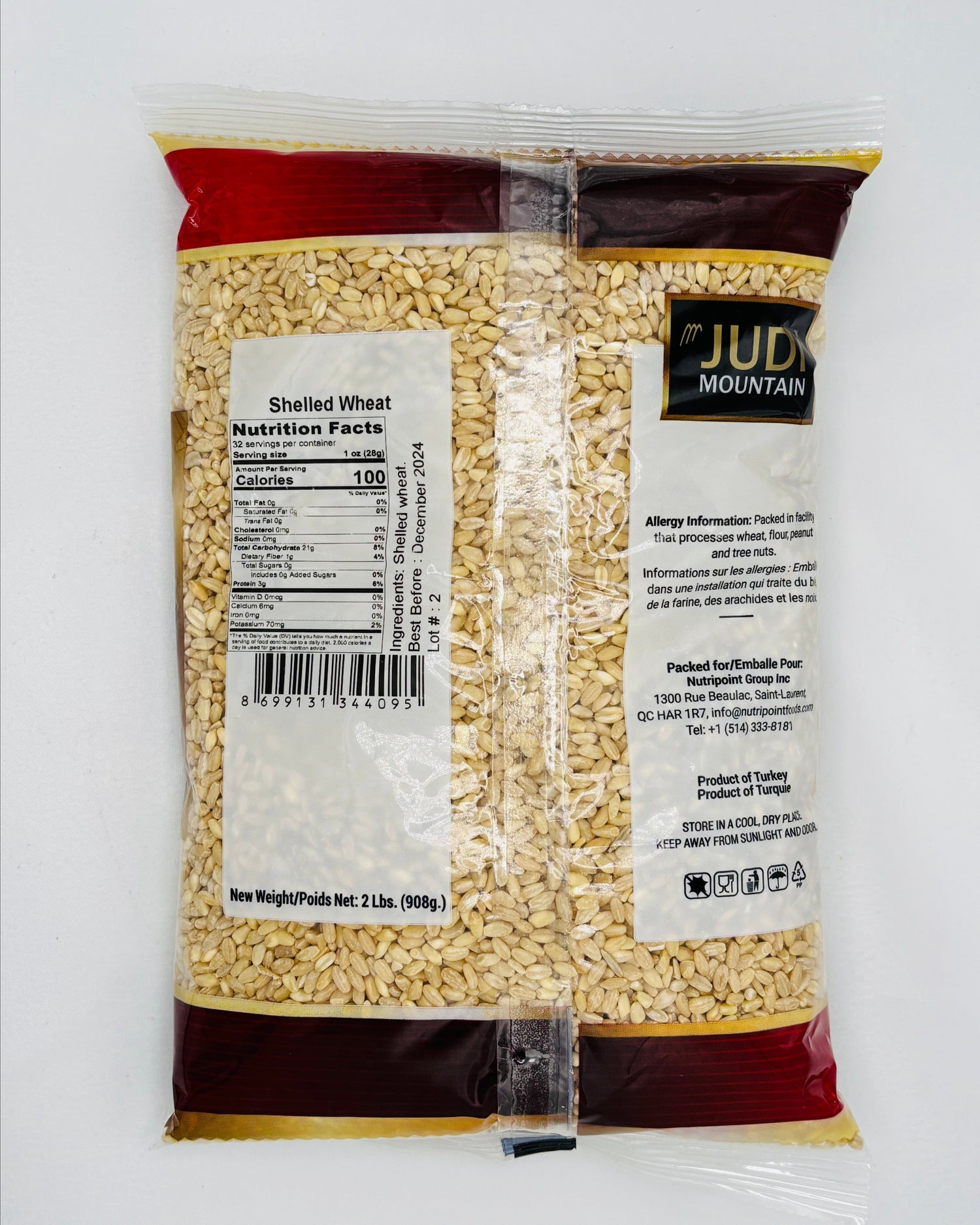 Judi Mountain Shelled Wheat, 908 Grams