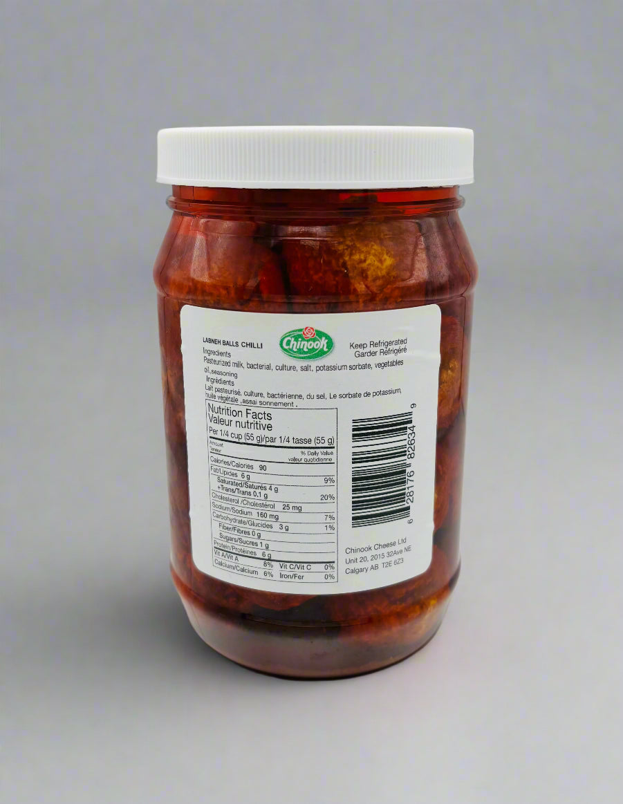 Labneh Cheese Balls, Chilli Flavour - Mediterranean Yogurt Cheese, 450 Grams
