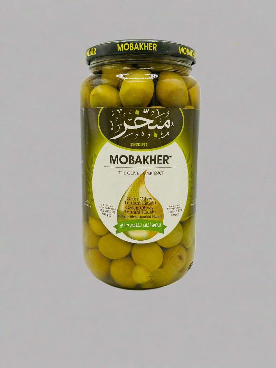 Mobakher Green Olives Toufahi, 1000 Grams