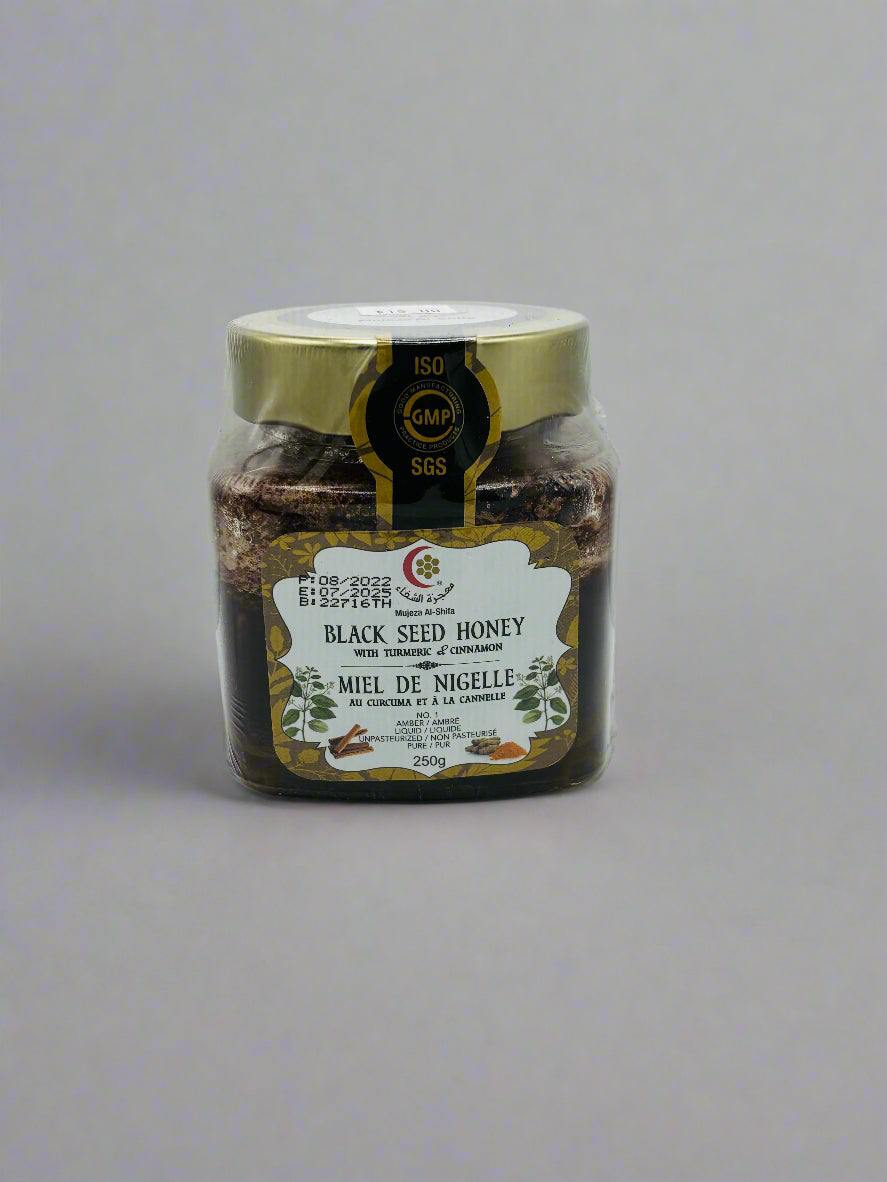 Mujeza Al-shifa Black Seed Honey With Turmeric & Cinnamon, 250 Grams