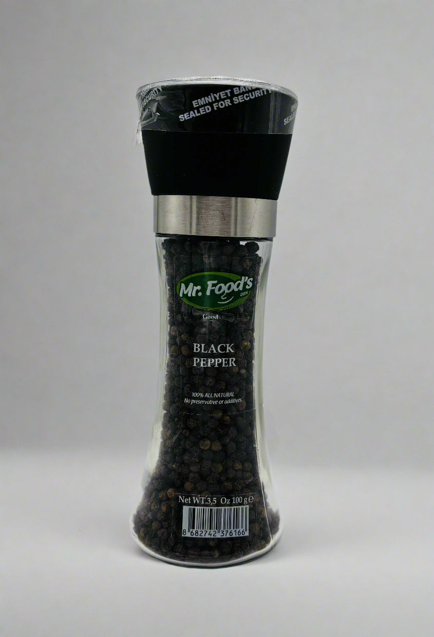 Mr Foods Whole Black Pepper With Ceramic Grinder, 100 Grams